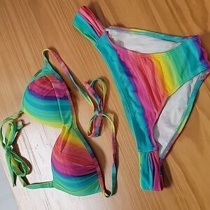 2Chillies Rainbow Tie Dye Bikini, Medium
